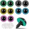 100 Pieces Large Safety Eyes (12mm,Brown, Purple, Green, Yellow)